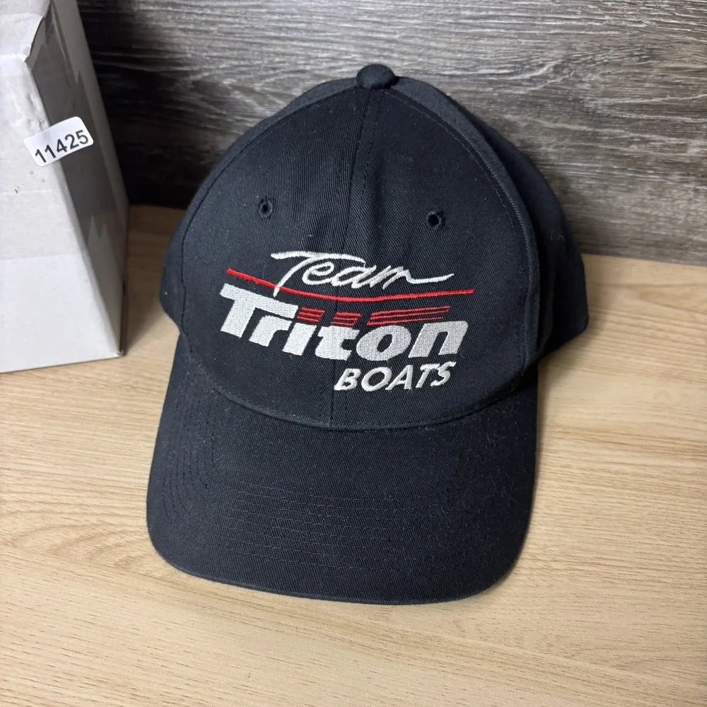 Kudzu Team Triton Boats Hat Snapback Embroidered Fishing Mens Black Green Bill